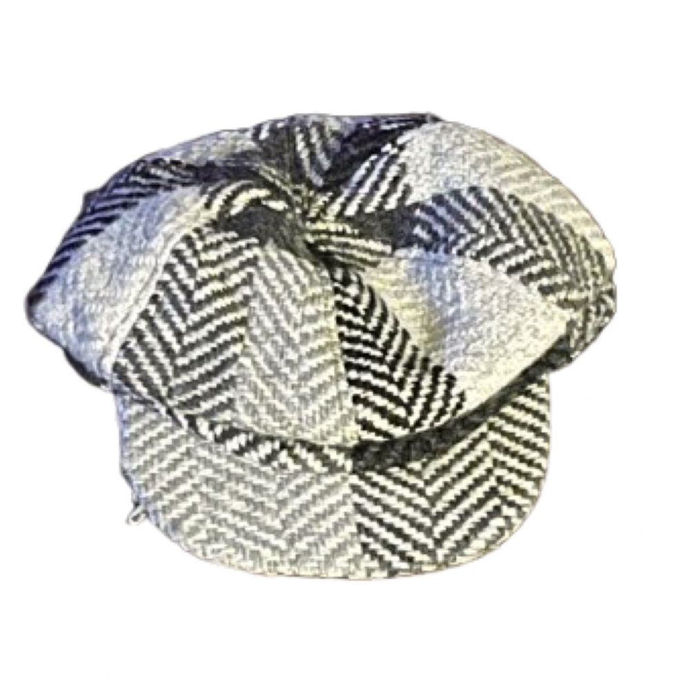 Aran Sweater Market Wool Gray Black Stripes Peaky Blinders Herringbone Hat